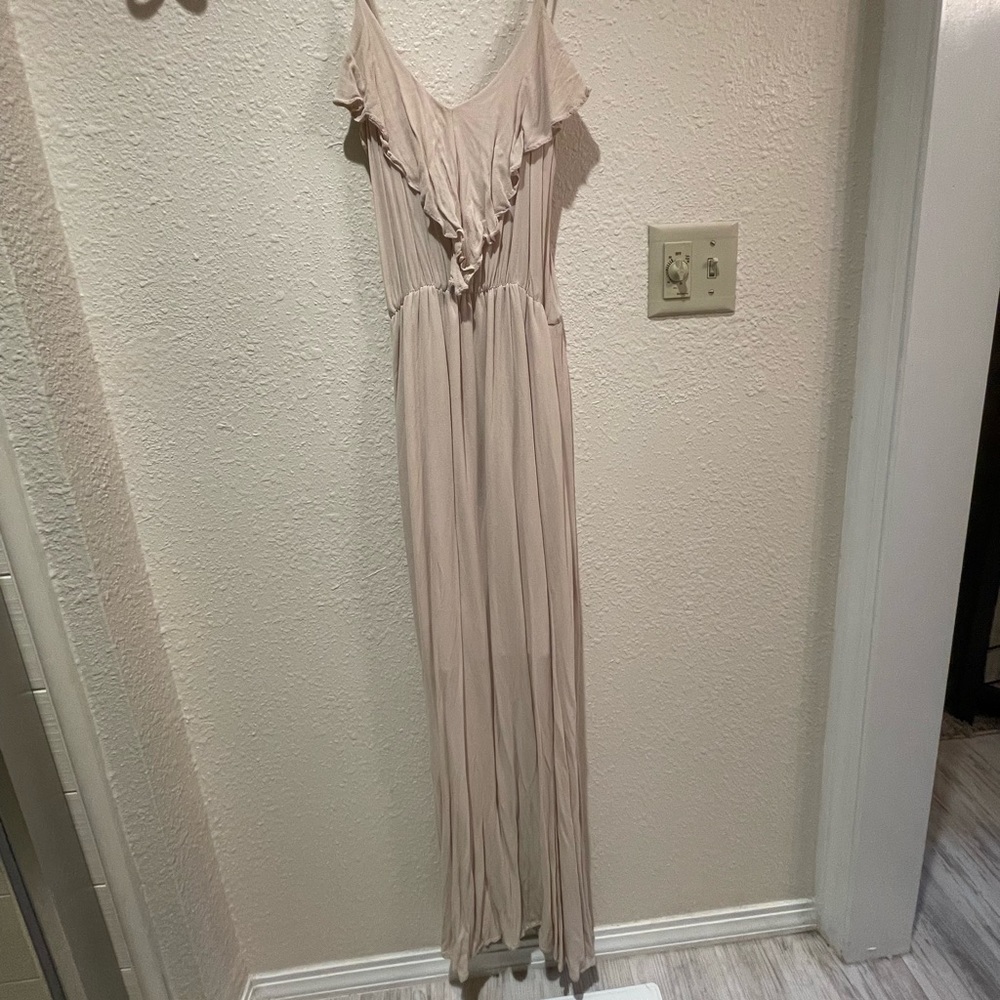 Necessary Clothing long tan/pink dress